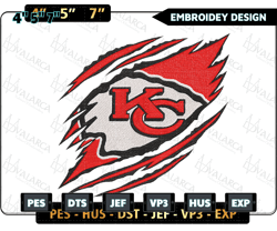 nfl kansas city chiefs logo embroidery design, nfl football logo embroidery design, famous football team embroidery design, football embroidery design, pes, dst, jef, files