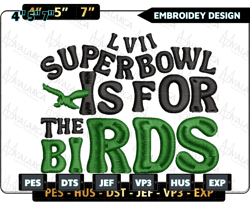 super bowl is for the bird embroidery design, nfl philadelphia eagles football logo embroidery design, famous football team embroidery design, football embroidery design, pes, dst, jef, files