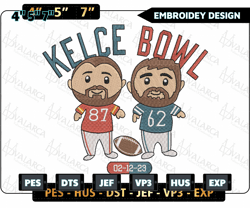 87 kelce vs bowl 62 embroidery design, nfl super bowl lvii football logo embroidery design, famous football team embroidery design, football embroidery design, pes, dst, jef, files