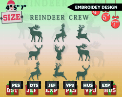 reindeer crew embroidery machine design, merry xmas 2023 embroidery design, winter season story embroidery design