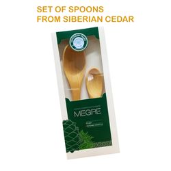 set of spoons made of natural siberian cedar, eco- friendly. scandinavian style