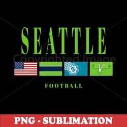 seattle football flag - vintage design - high-quality transparent sublimation download