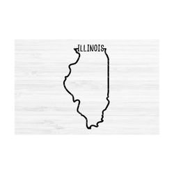 Illinois Outline Svg. Illinois Vector File. Illinois Design. Illinois Digital File. Illinois State Svg. Illinois Shape.
