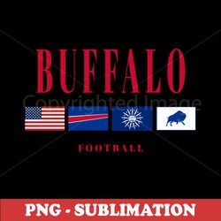 buffalo football flag - vintage design - high-quality sublimation png download