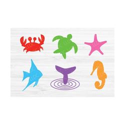 ocean animals svg | under the sea svg | seahorse svg | summer svg | beach day svg | angel fish svg | mermaid svg | crab