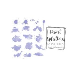 purple watercolor splatters png | paint brush strokes clip art | purple colored blotches clip art | lavender colored png