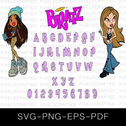 bratz font svg bundle, bratz letters cutfile, fashion dolls clipart, fashion dolls alphabet