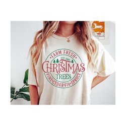 farm fresh christmas trees svg, retro christmas svg, farmhouse png png, farm sign, christmas shirt, svg files for cricut