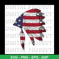 feather american flag svg