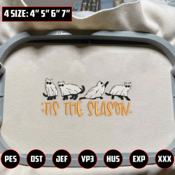 tis the season horror halloween, horror halloween embroidery design, funny animal embroidery machine design