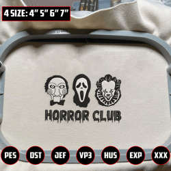 creepy movie embroidery file, halloween movie club embroidery design, horror club embroidery design, embroidery file