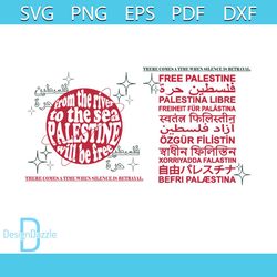 from the river to the sea palestine will be free svg cricut file