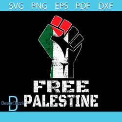 vintage raise hand free palestine svg graphic design file