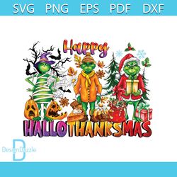 happy hallothanksmas gnomes grinch png sublimation