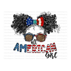 All American Girl Png, 4th of July PNG File, American Bandana, American Flag, American Girl, America, Digital Download,