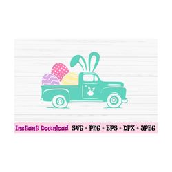 easter truck svg, easter truck with eggs svg, vintage truck svg, dxf, png, eps, jpeg, cut file, cricut, silhouette, prin