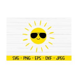 sun cute face svg, summer svg, sun cool face svg, baby kids svg, dxf, png, eps, jpeg, cut file, cricut, silhouette, prin