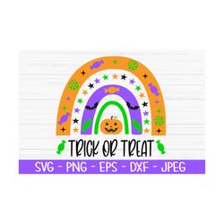 halloween rainbow svg, halloween svg, trick or treat svg, kids svg, dxf, png,eps,jpeg, cut file, cricut, silhouette, pri