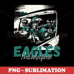 eagles football player - cartoon graphic - stunning sublimation artwork