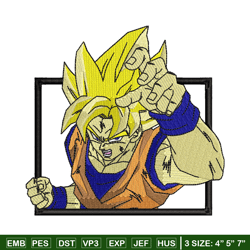 goku ssj box embroidery design, dragonball embroidery, anime design, embroidery shirt, embroidery file,digital download