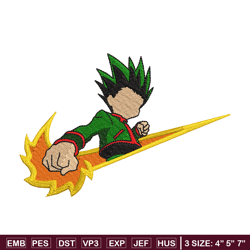 gon punch nike embroidery design, hxh embroidery, anime design, embroidery shirt, embroidery file, digital download