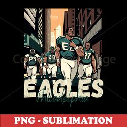 eagles football player - cartoon style - stunning sublimation png artwork