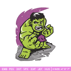 hulk chibi embroidery design, hulk chibi embroidery, movie design, embroidery file, movie shirt, digital download.