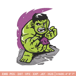 hulk chibi embroidery design, hulk chibi embroidery, movie design, embroidery file, movie shirt, digital download.