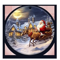 christmas santa scene ornament sublimation