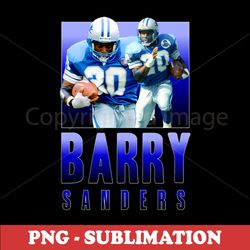 barry sanders vintage sublimation png - retro football design - instant download
