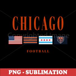 chicago football flag - vintage style - high-quality sublimation digital download