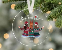 besties christmas ornament, best friend ornament, friends sister christmas gift