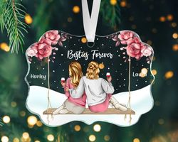 besties forever ornament, besties christmas ornament, best friend ornament