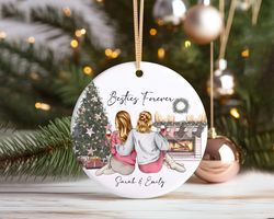 besties forever ornament, custom best friends ornament, soul sister ornament