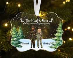 couple hunting ornament, hunting christmas ornament, hunting partner for life