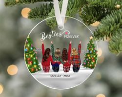 custom besties ornament, friendship christmas ornament, best friend gifts