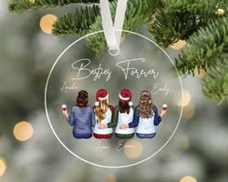 custom besties ornaments, christmas ornaments, best friend ornament