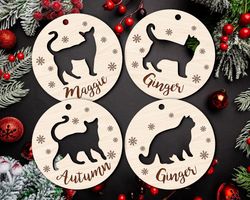 custom cat breed ornament, cat christmas ornament, cat wooden ornament