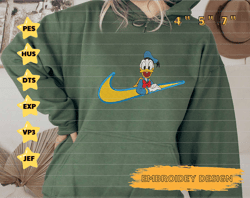 nike x donald duck cartoon embroidered sweatshirt, brand cartoon embroidered sweatshirt, custom cartoon embroidered crewneck, lovely cartoon character embroidered