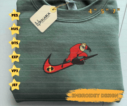 nike x mr. incredible cartoon embroidered sweatshirt, brand cartoon embroidered sweatshirt, custom cartoon embroidered crewneck, lovely cartoon character embroidered