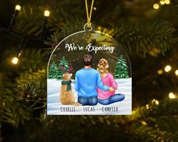 custom expecting family ornament, expecting parents ornament, were expecting