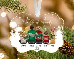 custom family ornament, family christmas ornament, family with pets