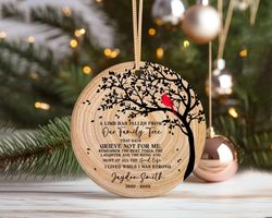 custom memorial christmas ornament, cardinal memorial ornament, loss of father gift