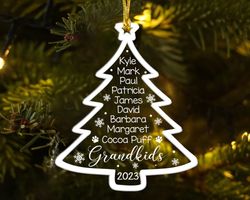 custom grandkids christmas ornament, grandparents christmas ornament, grandma christmas gifts