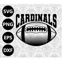 cardinals football shading silhouette team clipart vector svg file for cutting with cricut, sublimation png and svg for