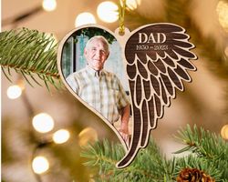 dad memorial christmas ornament, custom photo memorial ornament, in loving memory christmas keepsake
