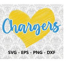 chargers football love svg, eps, png, dxf, pdf, layered file, ready for silhouette cricut and sublimation, svg files