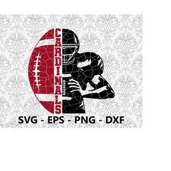 cardinals distressed half hand svg, eps, png, dxf, pdf, layered file, ready for silhouette cricut and sublimation, svg f