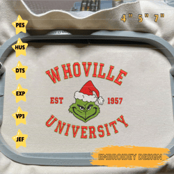 christmas embroidery designs, whoville university embroidery, merry xmas embroidery designs, est 1957 embroidery files