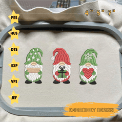 christmas tree embroidery machine design, cute christmas gnome embroidery design, merry christmas embroidery design